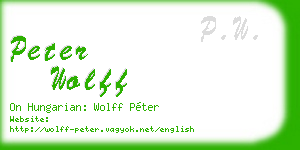 peter wolff business card